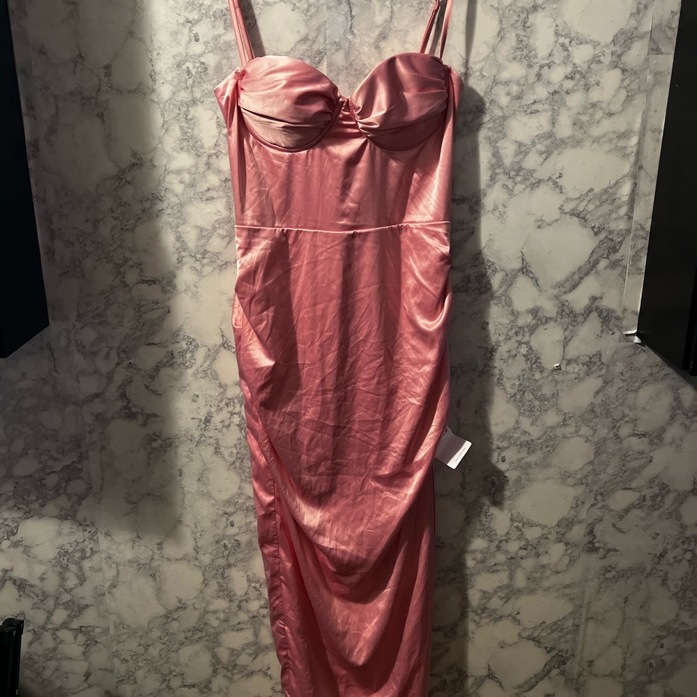Parthea Elegant Pink Strapless Dress